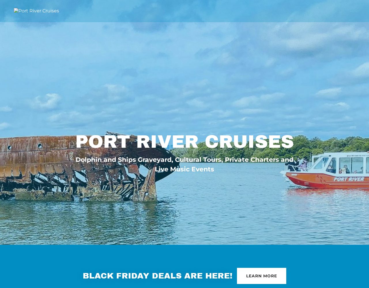 Port River Cruises homepage — before